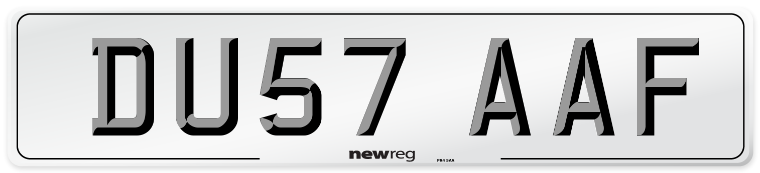 DU57 AAF Number Plate from New Reg